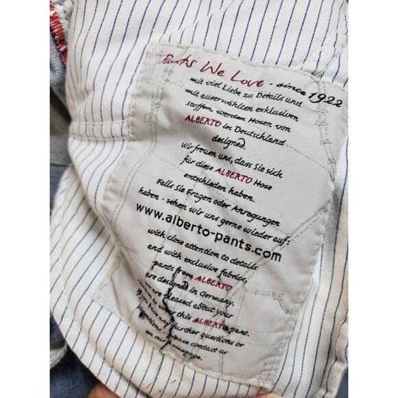 Albert Jeans Size 38x28 Mens Blue Stretch Pants Denim Stone Light Wash Straight - Picture 4 of 14